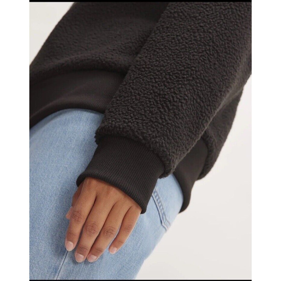 Everlane The ReNew Fleece Oversized Crewneck Oversized Teddy Sweatshirt Size XS - Picture 3 of 9
